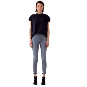 AGOLDE Nico High Rise Slim fit button fly raw edge Grey jeans size 31